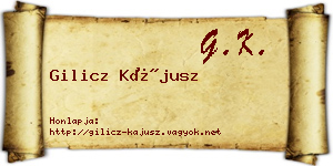 Gilicz Kájusz névjegykártya